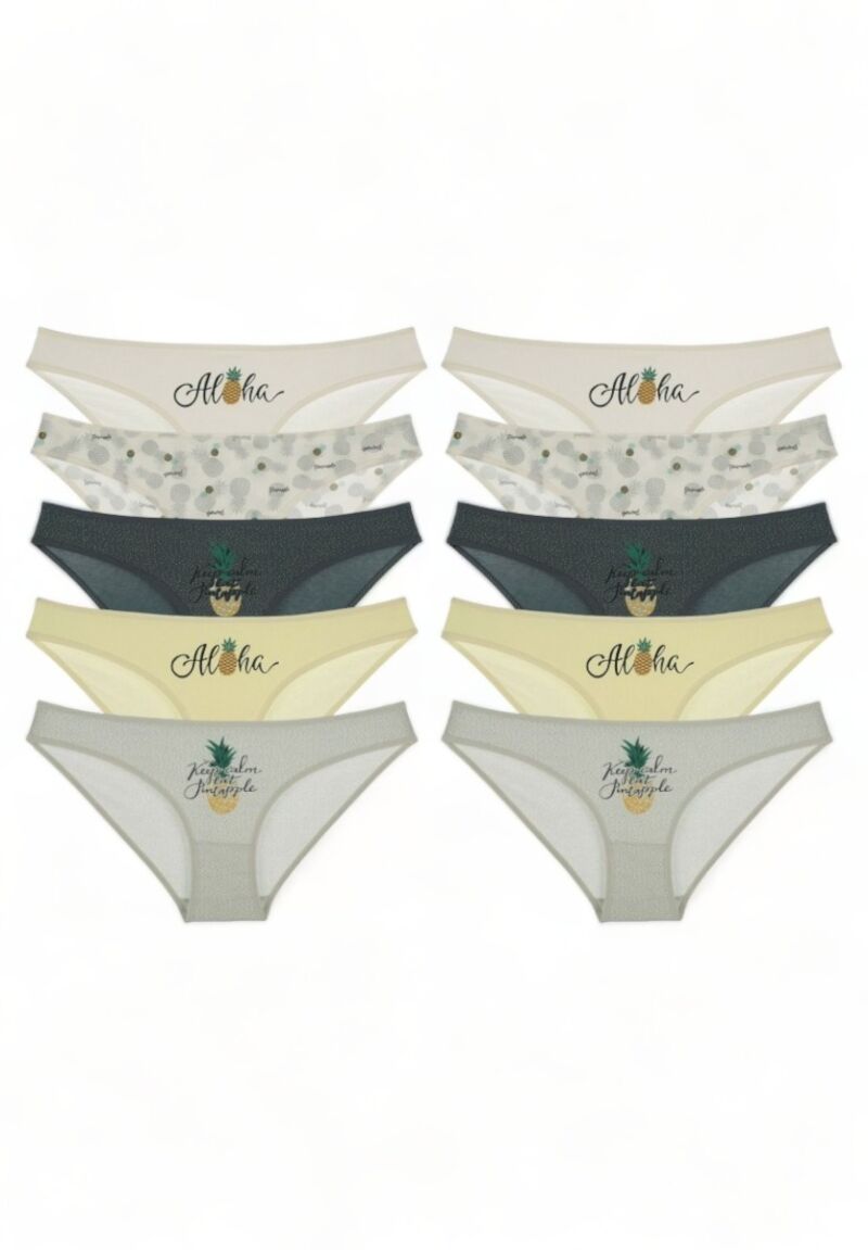 Σλιπ γυναικεία βαμβακερά Donella Pineapple σε οικονομική συσκευασία 10 τεμαχίων