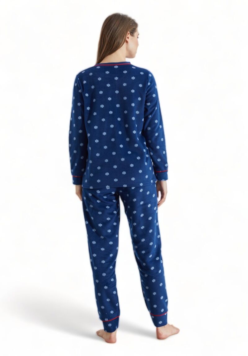 Πιτζαμα γυναικεία Fleece Siyah Inci Hello Snow