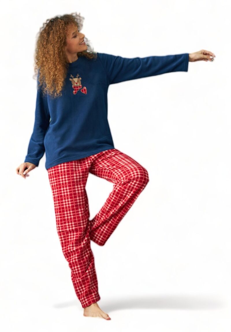 Πιτζαμα γυναικεία Fleece Siyah Inci Elf