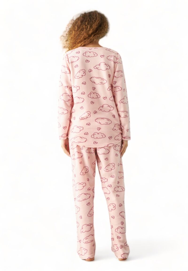 Πιτζαμα γυναικεία Fleece Siyah Inci Cute Cloudy