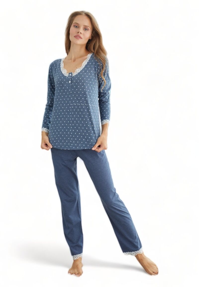 Πιτζάμα γυναικεία βαμβακερή Sexen Blue Dreams