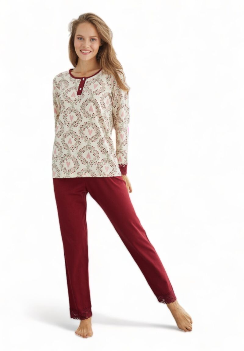 Πιτζάμα γυναικεία βαμβακερή Sexen Red Roses