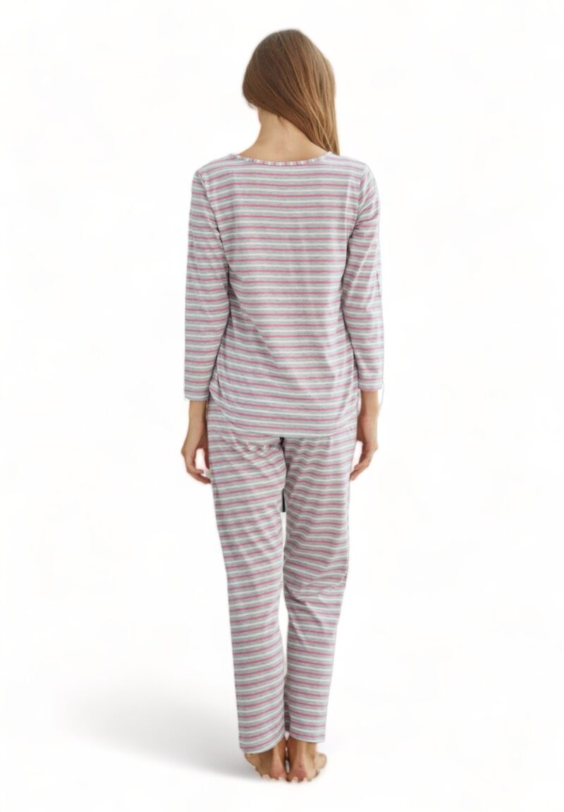 Πιτζάμα γυναικεία βαμβακερή Sexen Grey Stripes