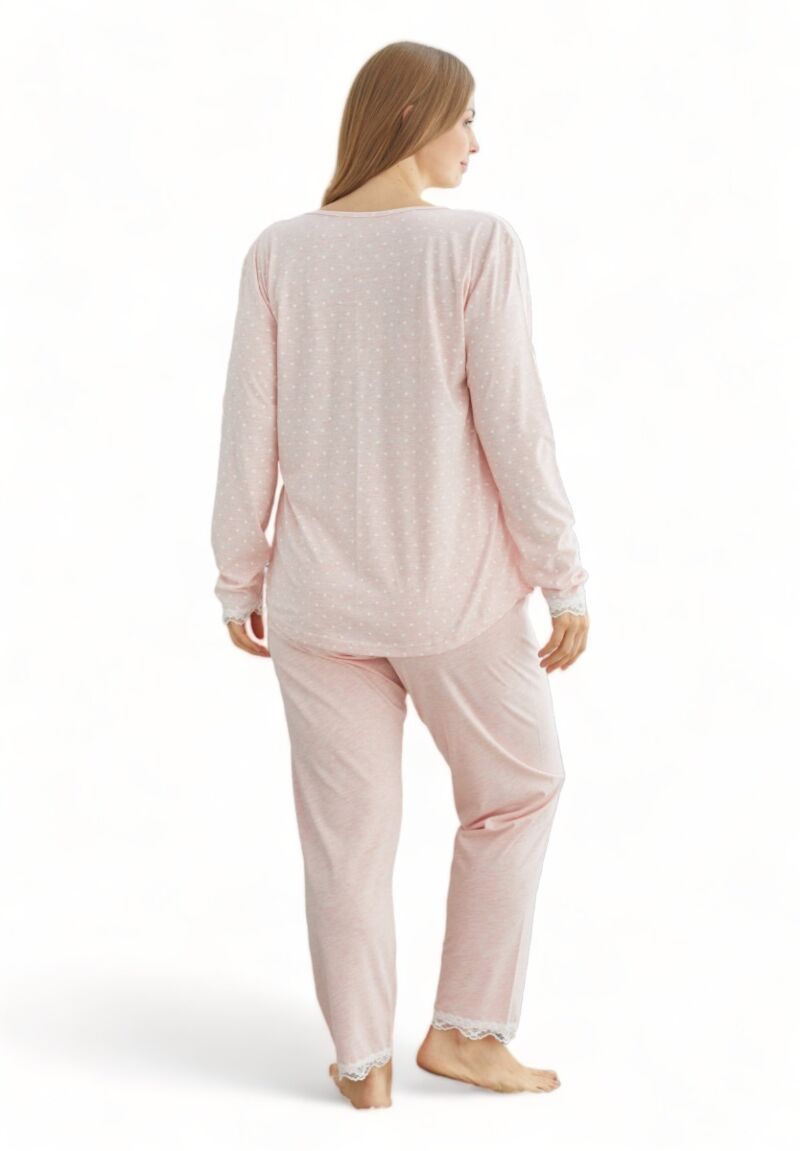 Πιτζάμα γυναικεία βαμβακερή Sexen Plus Size Pnk Dots