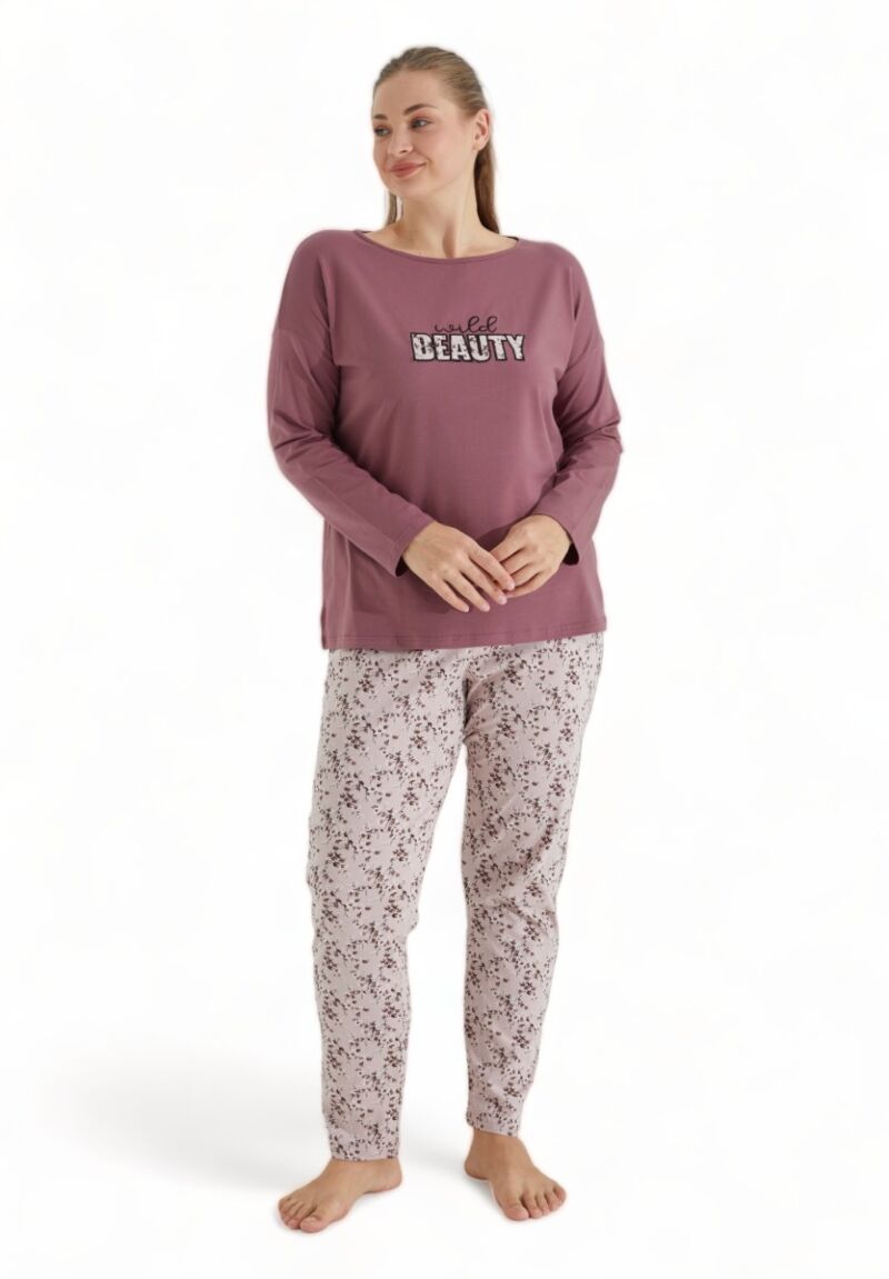 Πιτζάμα γυναικεία βαμβακερή Sexen Plus Size Wild Beauty
