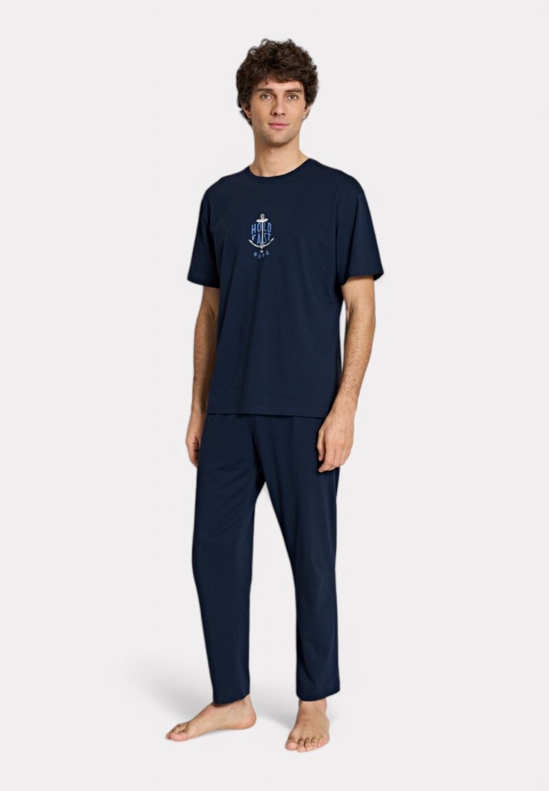 Ανδρική Πιτζάμα Καλοκαιρινή Pijadore Hold Fast Μπλε