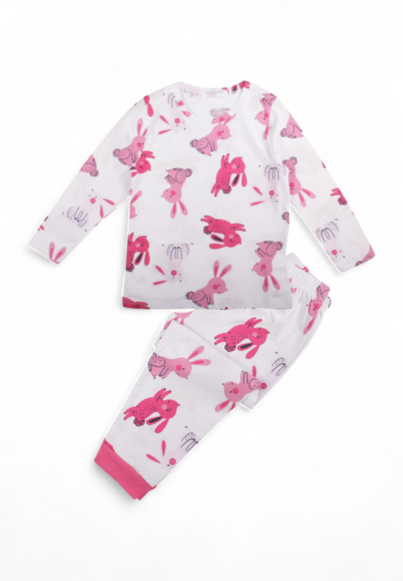 Πιτζάμα παιδική Pink Rabbits Siyah Inci