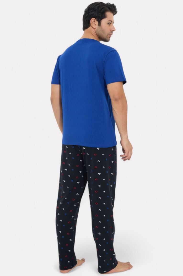 Πιτζάμα ανδρική Siyah Inci Relax Time με μακρύ παντελόνι 