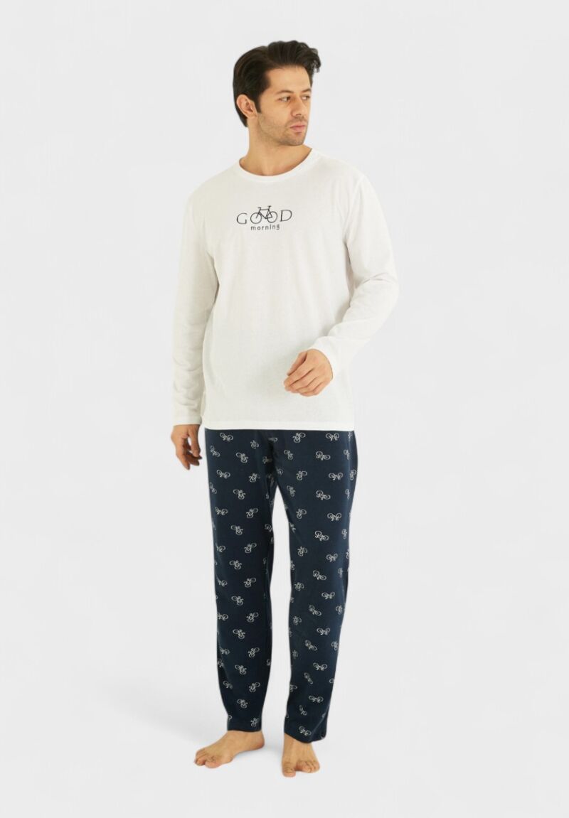 Ανδρική Πιτζάμα Βαμβακερή Siyah Inci Bicycle