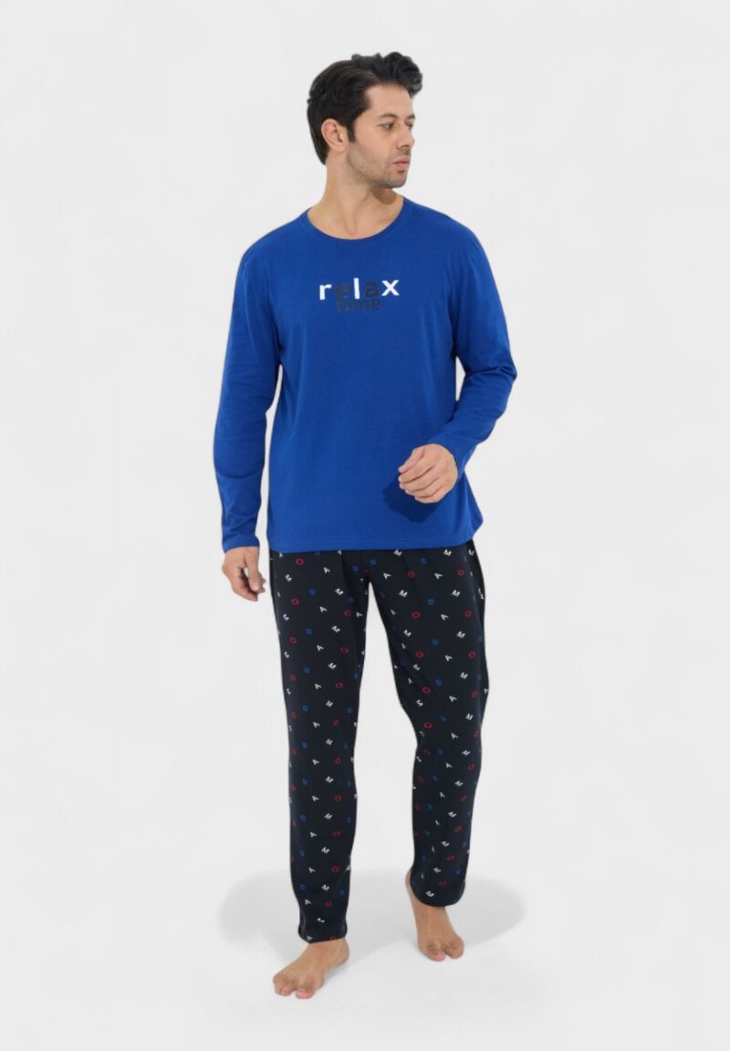 Ανδρική Πιτζάμα Βαμβακερή Siyah Inci RelaxTime