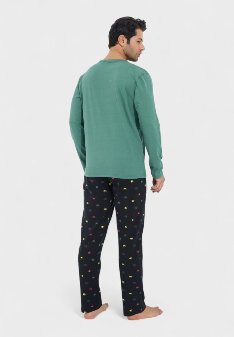 Ανδρική Πιτζάμα Βαμβακερή Siyah Inci Canabis