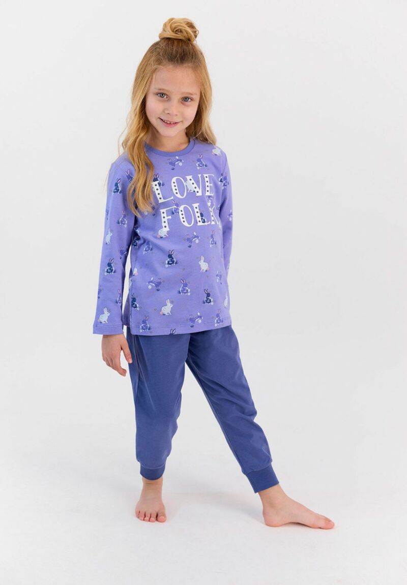 Πιτζάμα  βαμβακερή εφηβική για κορίτσι  Rolypoly Love Folk