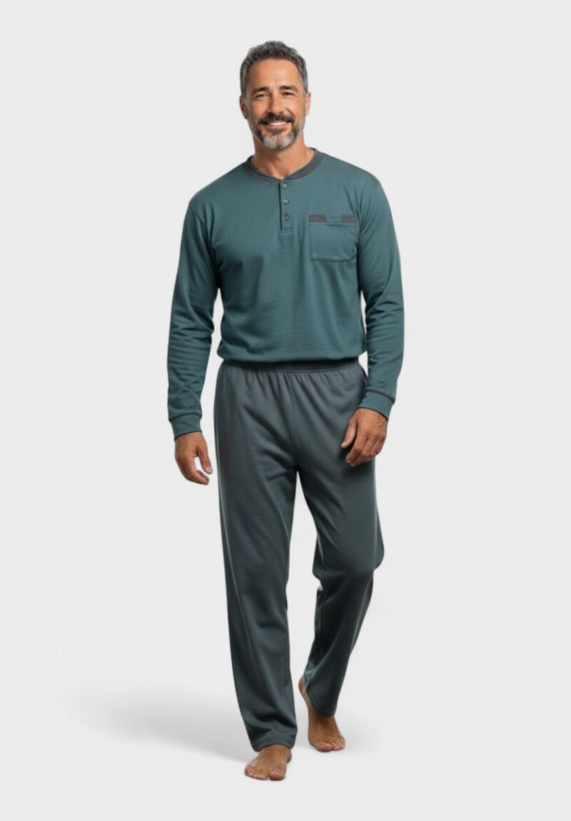 Ανδρική Βαμβακερή Πιτζάμα Φούτερ Collection Midnight Petrol