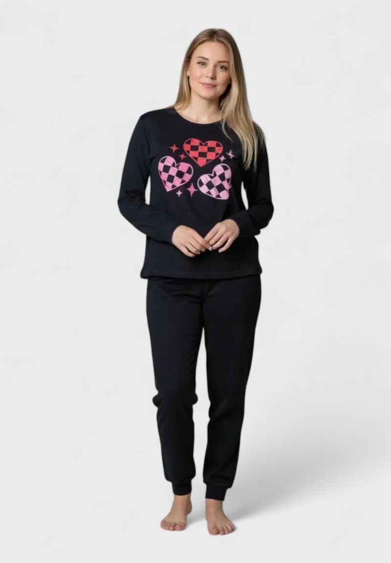 Γυναικεία Βαμβακερή Πιτζάμα Cherry Underwear Checkered Hearts