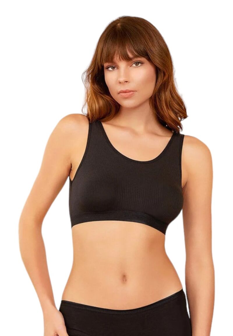 Μπουστάκι με φαρδιά τιράντα Rib Viscoz Premium Berrak