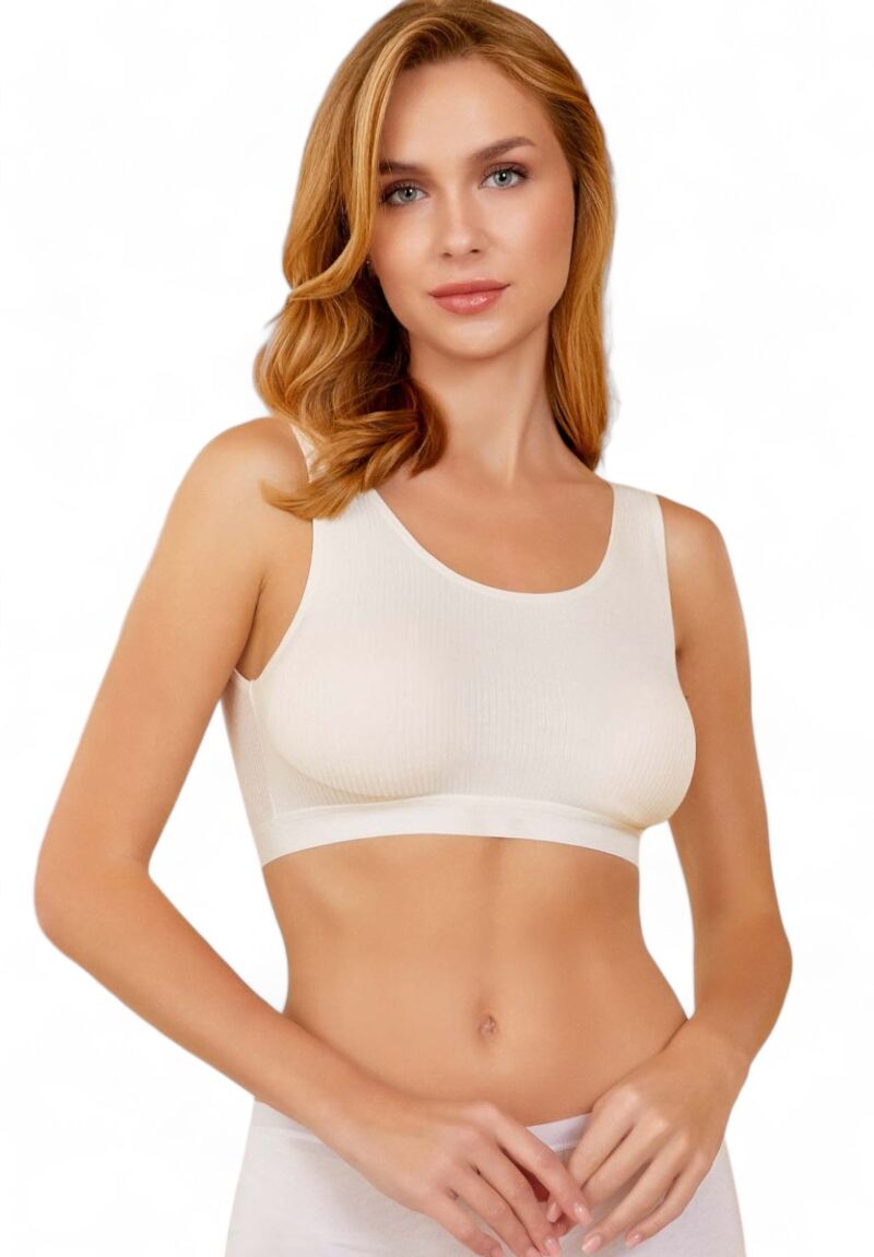 Μπουστάκι με φαρδιά τιράντα Rib Viscoz Premium Berrak