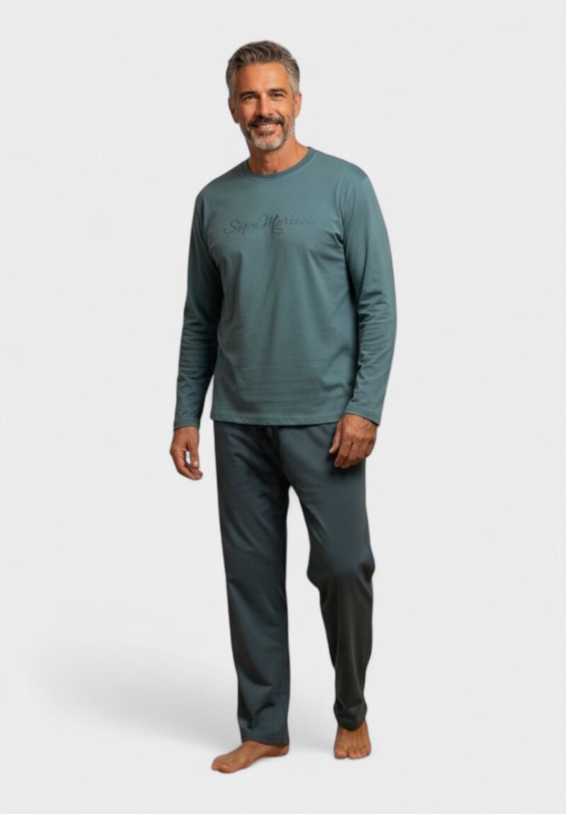 Ανδρική Βαμβακερή Πιτζάμα Interlock Collection Style Matters Petrol