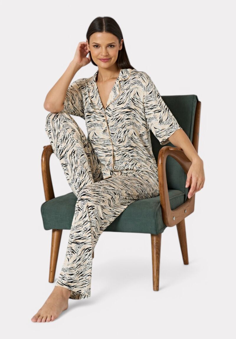 Pijadore Γυναικεία Πιτζάμα Animal Print – Chill με Στυλ Μπεζ