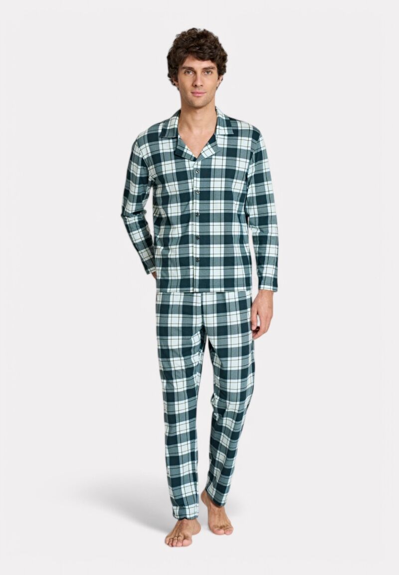 Pijadore Ανδρική Πιτζάμα Πράσινο Καρό – Μακρυμάνικη