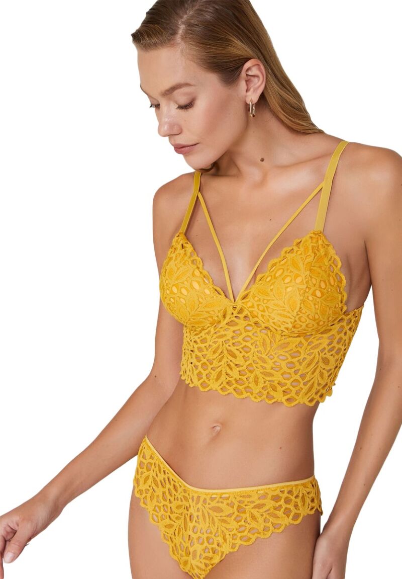 Σετ Bralette - Brazil Δαντελένια Liona Dusty Yellow 