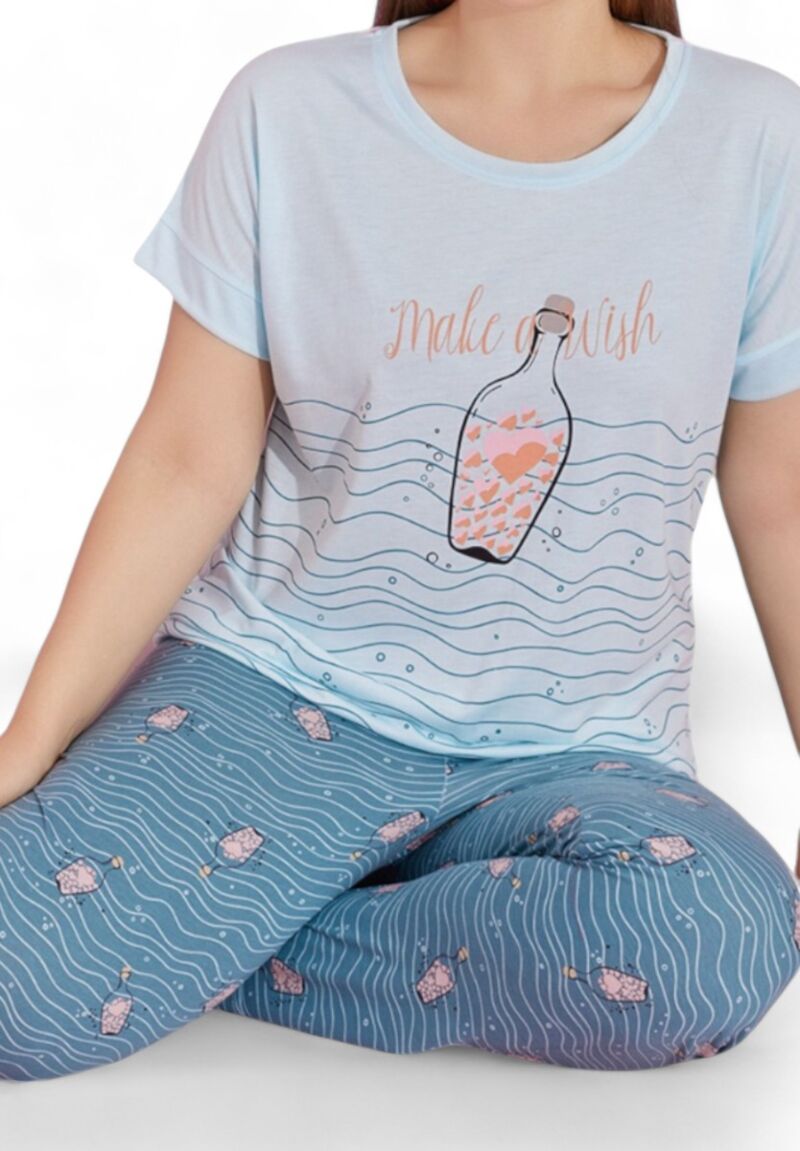 Πιτζάμα γυναικεία με μακρύ παντελόνι Plus Size PijaMood Wish