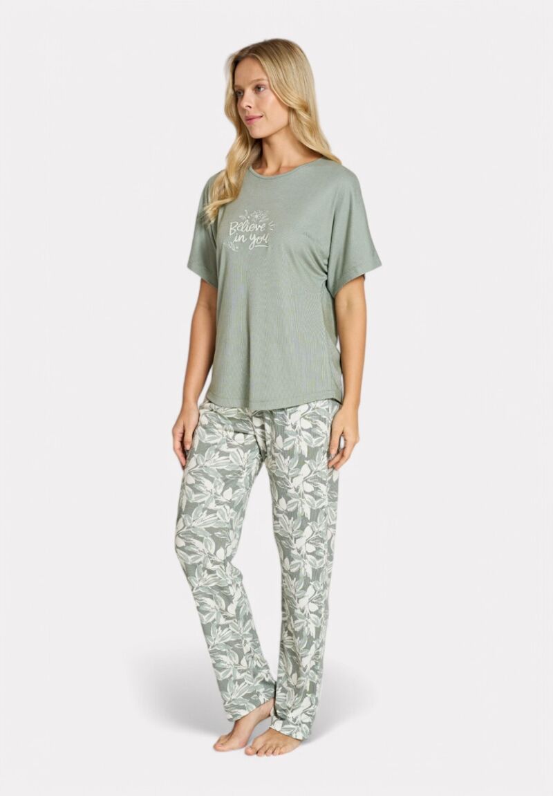 Γυναικεία Πιτζάμα Pijadore “Believe in You” – Φιστικί Floral