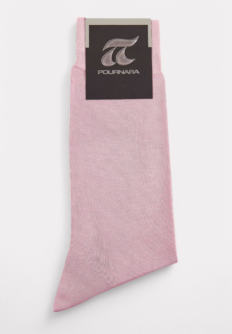 Κάλτσα ανδρική βαμβακερή Pournara χωρίς ραφές Ροζ Λιλά