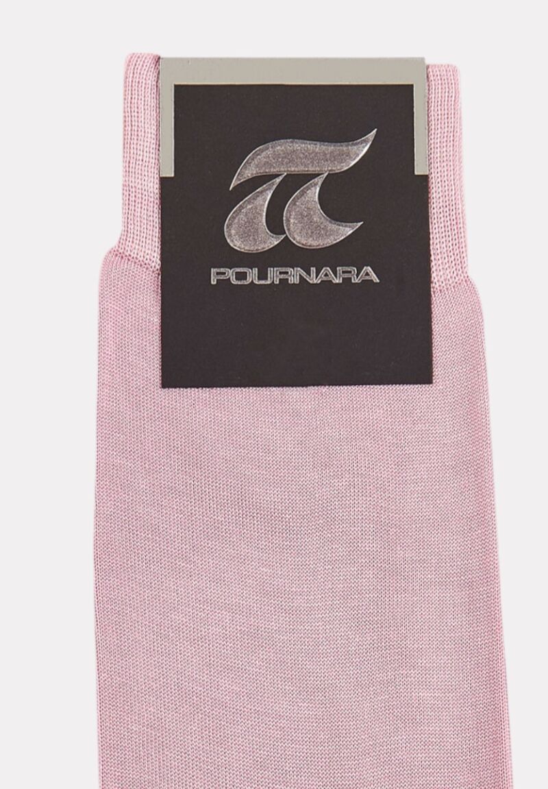 Κάλτσα ανδρική βαμβακερή Pournara χωρίς ραφές Ροζ Λιλά