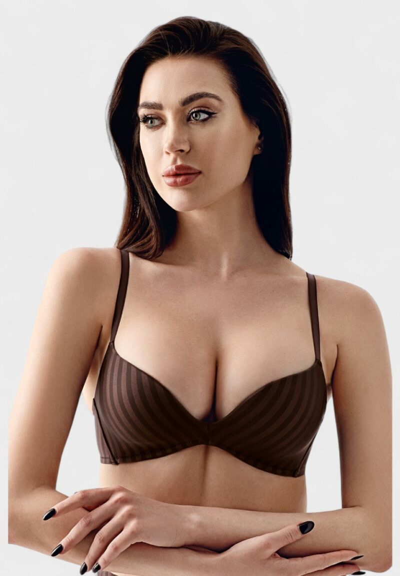 Σουτιέν Γυναικείο New Bra Lingerie Χωρίς Ενίσχυση Καφέ 
