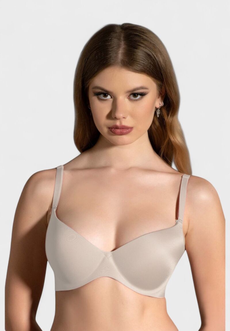 Γυναικείο Seamless Push-Up Σουτιέν New Bra με Αποσπώμενες Τιράντες – B Cup – Εκρού
