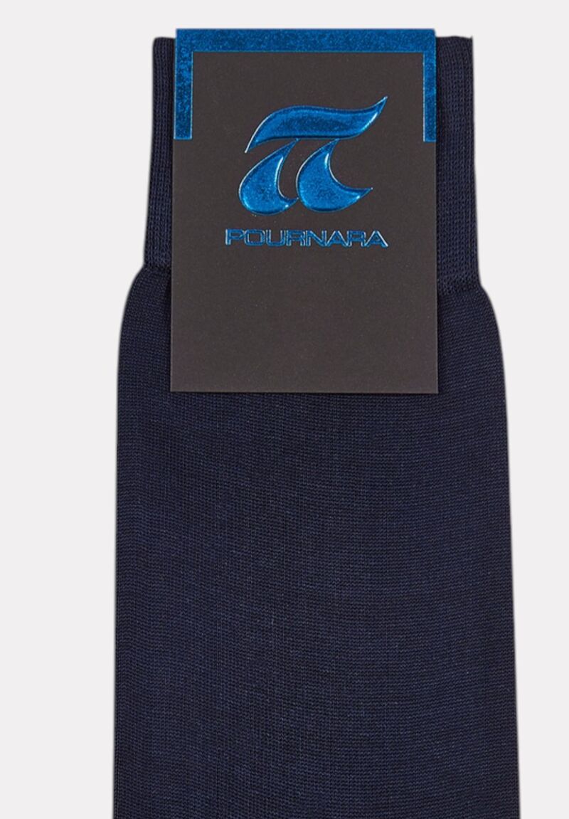 Κάλτσα ανδρική βαμβακερή Pournara χωρίς ραφές Μπλε Ανοιχτό
