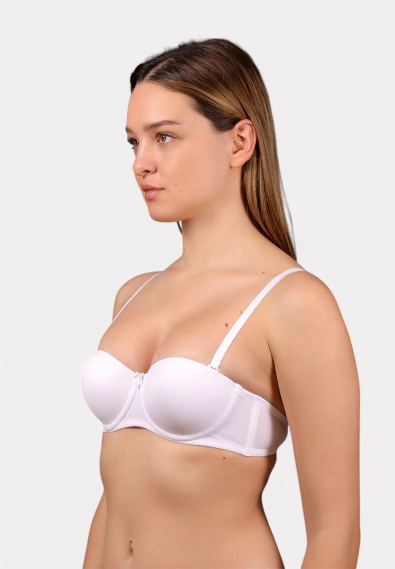 Σουτιέν New Bra Strapless Χωρίς Ενίσχυση Λευκό- B Cup