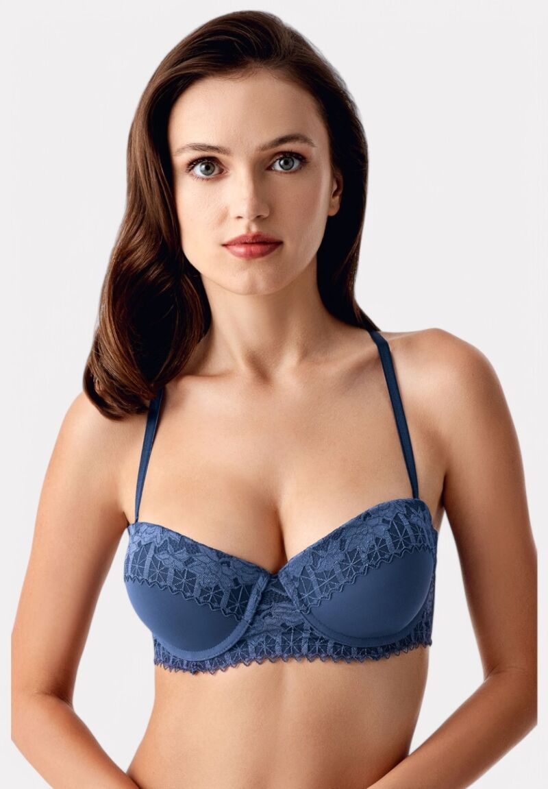 New Bra Strapless Σουτιέν με Δαντέλα & Ελαφριά Ενίσχυση Marin- B Cup