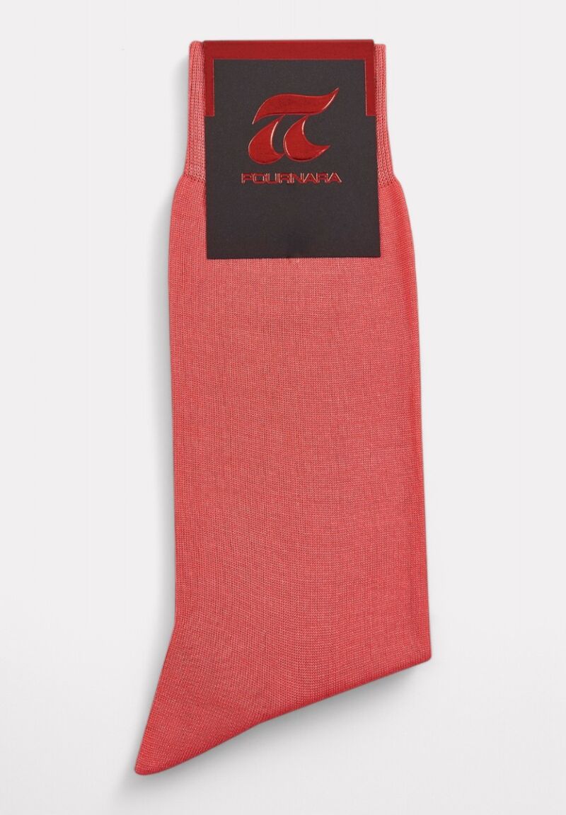 Κάλτσα ανδρική βαμβακερή Pournara χωρίς ραφές Κοραλί