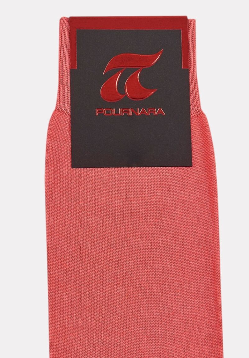 Κάλτσα ανδρική βαμβακερή Pournara χωρίς ραφές Κοραλί