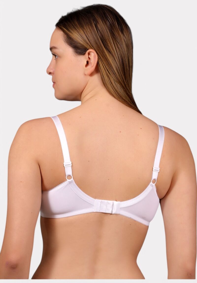New Bra Λευκό σουτιέν C cup με διαφανές ύφασμα και μπανέλα