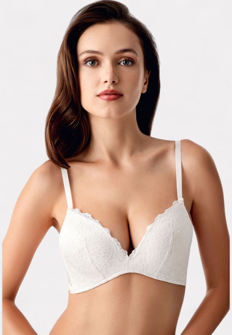 New Bra Push-Up Δαντελένιο Εκρού– Σουτιέν Χωρίς Μπανέλα