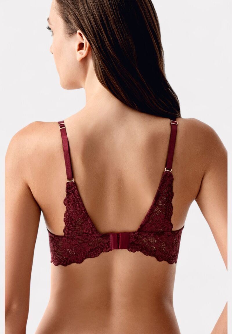 New Bra Push-Up Δαντελένιο Μπορντό – Σουτιέν Χωρίς Μπανέλα
