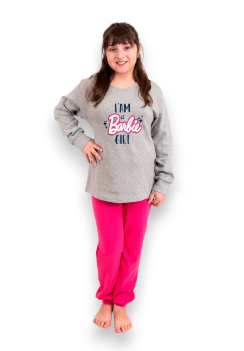 Πιτζάμα παιδική Nina Club Barbie Girl Grey