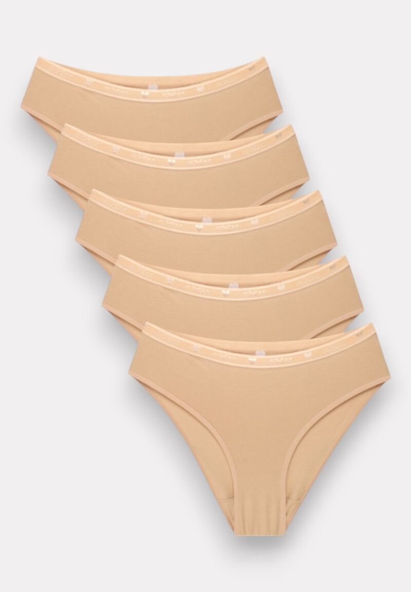 Σλίπ με εξωτερικό λάστιχο Sexen ψηλοκάβαλα Isabella Beige 5 Τεμ.