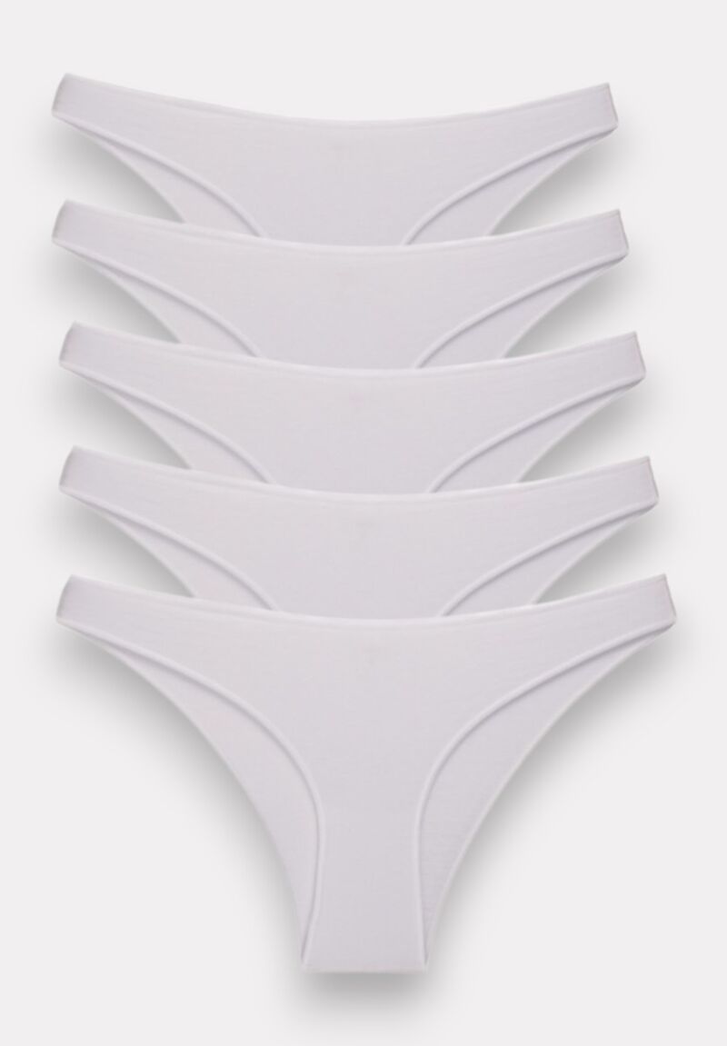 Σλιπ γυναικείο Sexen Molly με κοπτοράπτη White 5 Tεμ.