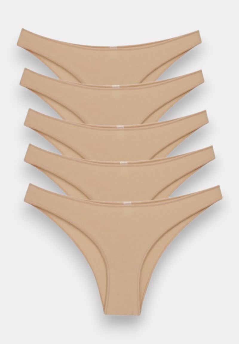 Σλιπ γυναικείο Sexen Molly με κοπτοράπτη Beige 5 Tεμ.