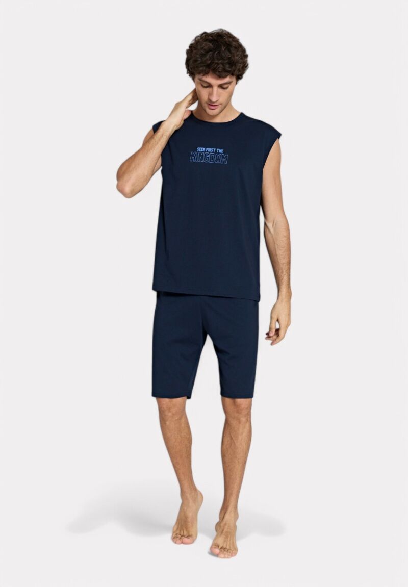 Ανδρική Πιτζάμα Kingdom Pijadore Μπλέ– 100% Βαμβάκι