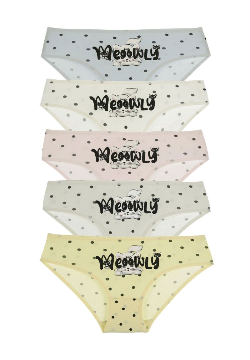 Σλιπ παιδικά - εφηβικά Donella βαμβακερά Meow Cat 5 Τεμ.