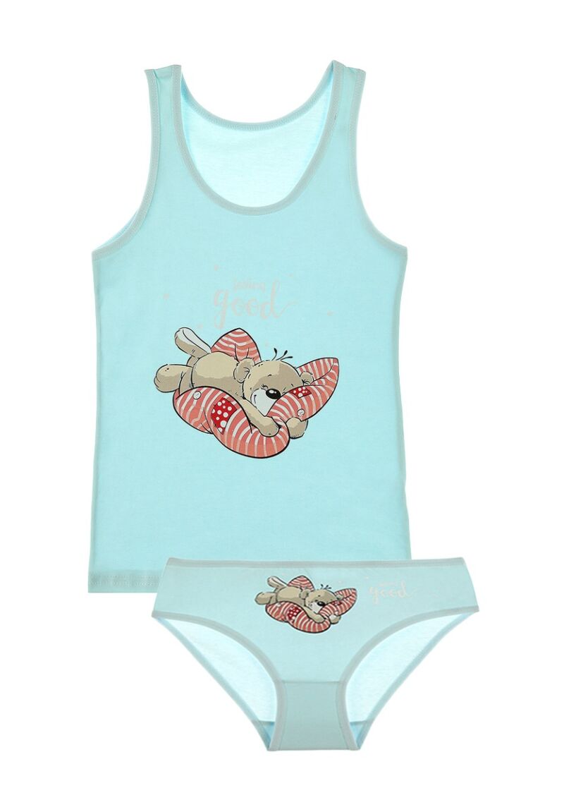 Σετ φανελάκι σλιπάκι παιδικό  Bear Γαλάζιο