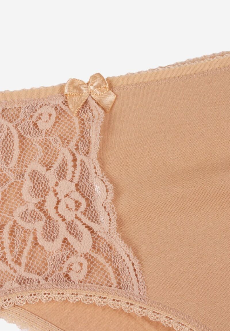 Σλιπ Midi δαντέλα ψηλοκάβαλο Beige 3 Τεμ.