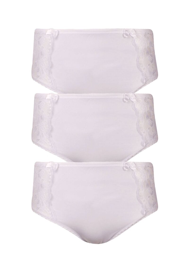 Σλιπ Midi δαντέλα ψηλοκάβαλο White 3 Τεμ.