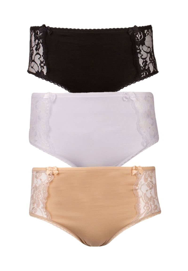 Σλιπ Midi δαντέλα ψηλοκάβαλα 3 Τεμ.