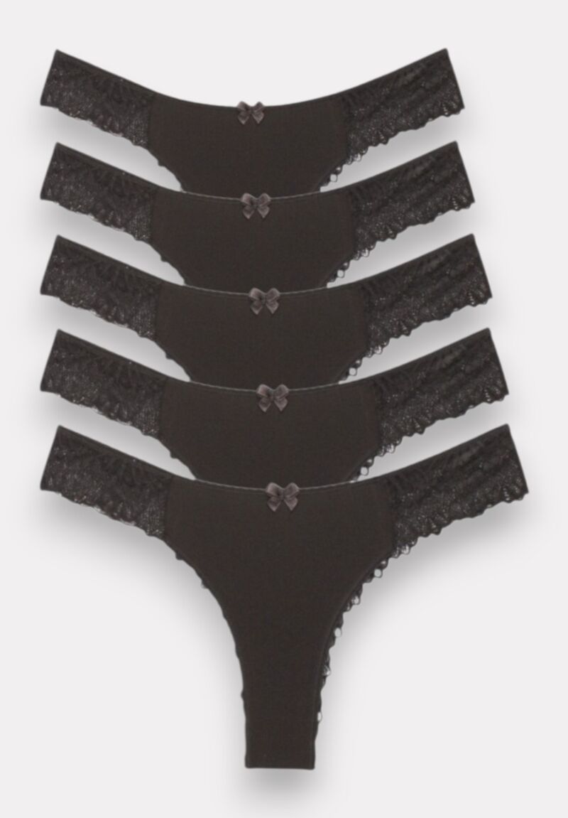 Brazil Sexen Esmeralda με δαντέλα Black 5 Tεμ.