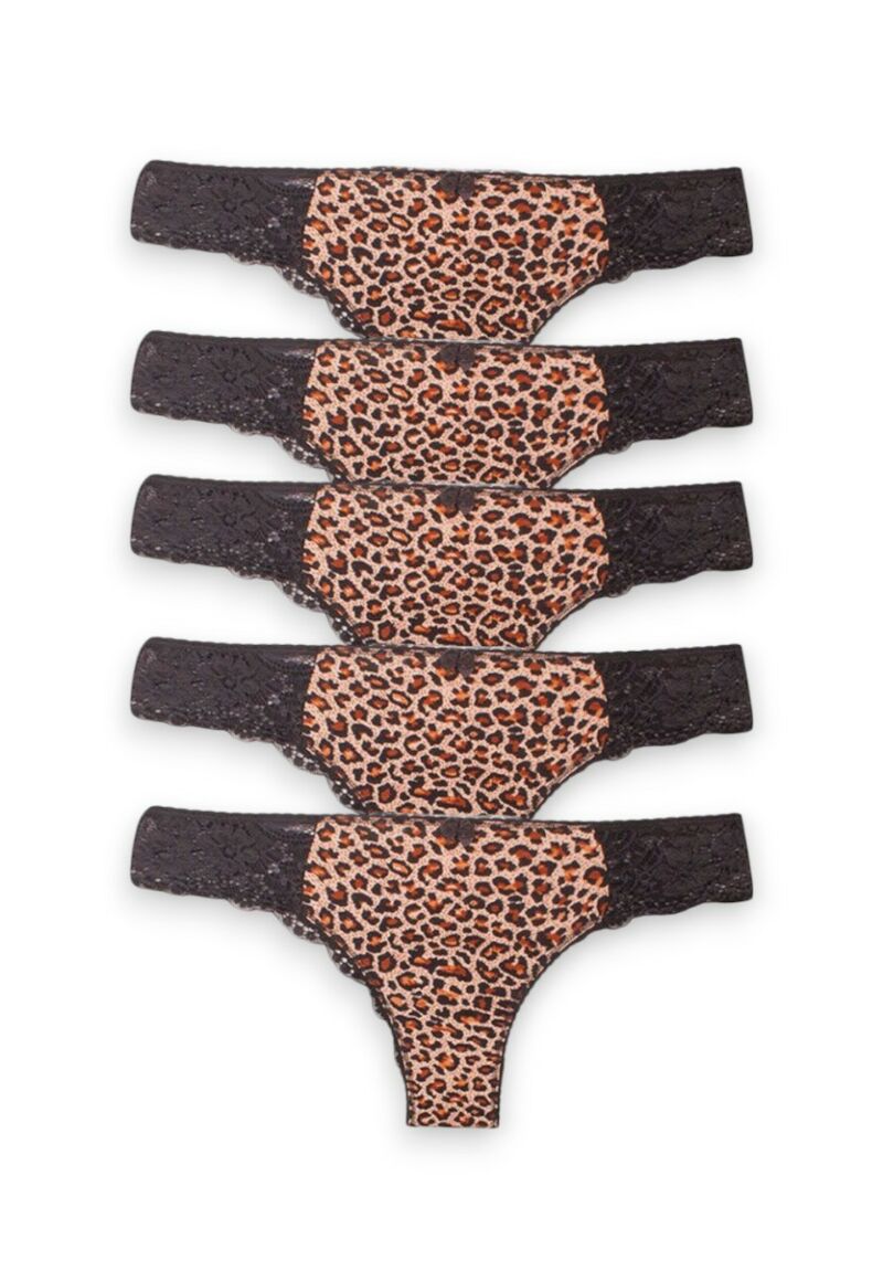 Brazil Sexen Alda με δαντέλα Leopard 5 Tεμ.